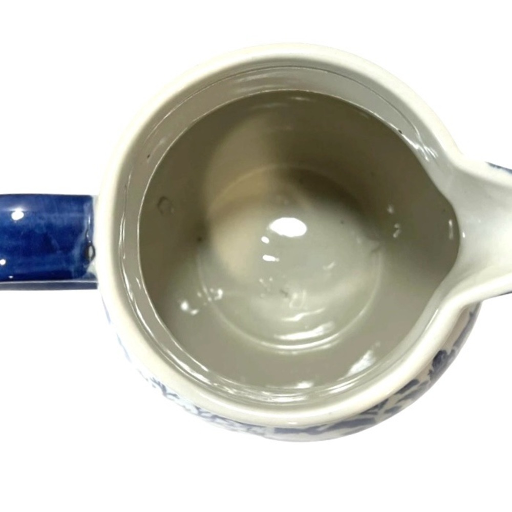 Vintage Flow Blue  Ironstone Pitcher Victoria Ware  England Asian Motif 6.5" - Picture 3 of 4